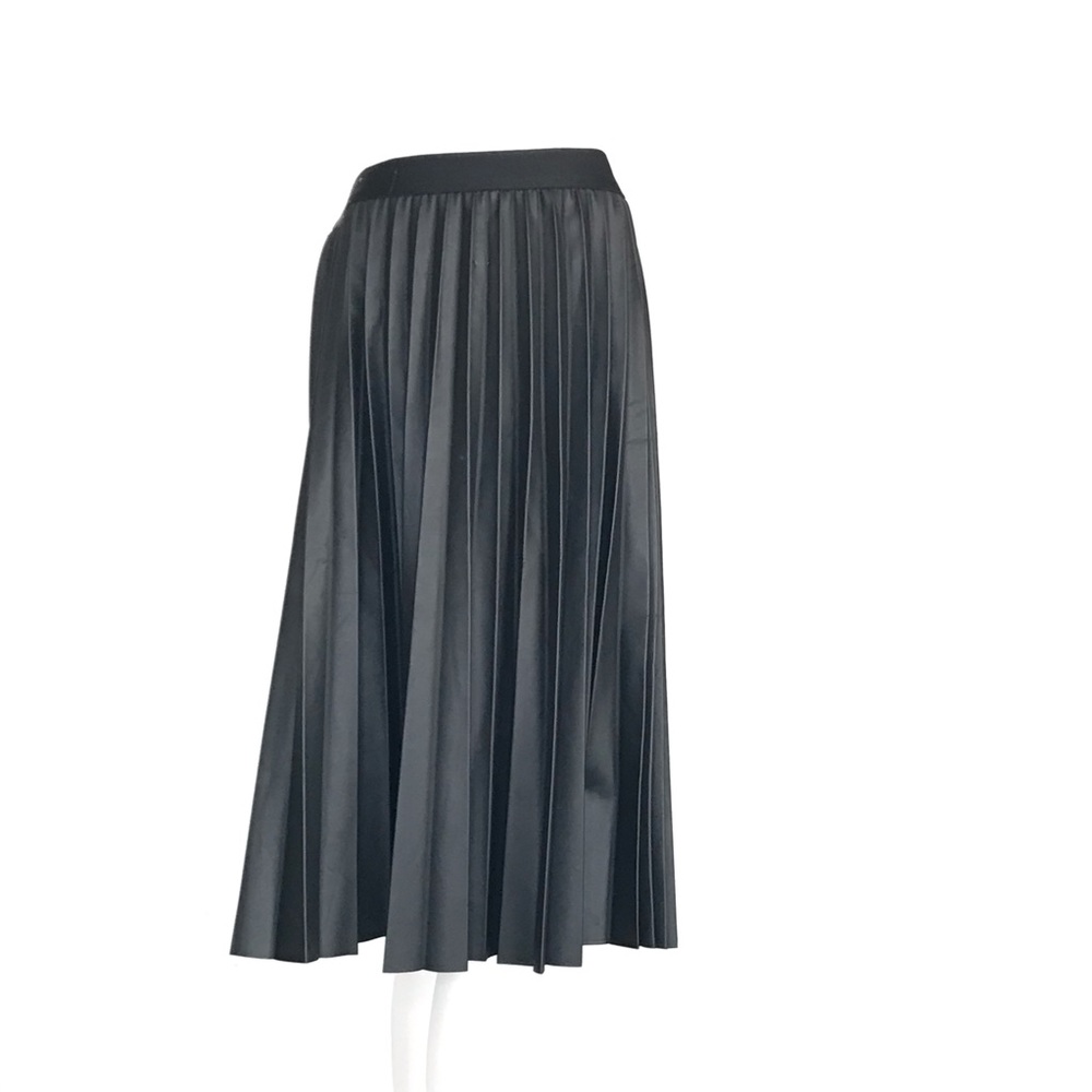 M.S.S.P. L black pleated Faux leather skirt - Picture 7 of 13